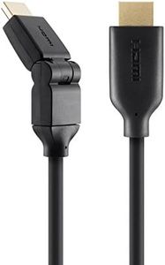 Belkin F3Y026BT2M - Cable HDMI de Alta Velocidad con articulación Eje Lateral 180° y Ethernet, Color Negro