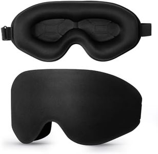 Blendura Masque de Nuit, 3D Cache Yeux pour Dormir Bloquer la Lumière Masque Sommeil 20mm Contour Profond Doux et Confortables Masque Nuit Sommeil pour Femme Homme, 1 paquet