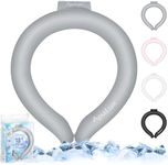 ApaLux Ice Ring Neck Cooler for Hot Weather, Wearable Neck Cooling Tube Bold&Fluorescent Cooling Neck Wrap for Summer 18℃/64℉ Ice Neck Cool Ring Relief for Hot Flashes(Grey,L)