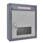 Plantex All in one Multipurpose use Box- Letter Box/Post Box for Gate Home and Office/Suggestion Box for Office use/Complaint/Donation Box with Lock Table Top or Wall Mount Pack of 1 - (Grey)
