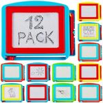 Bedwina Magnetic Drawing Board for Kids - (Pack of 12) Erasable Doodle Sketch Tablet and Travel Drawing Pad for Kids Boys and Girls, Birthday Party Favors and Party Stocking Stuffers for Kids