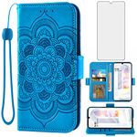 Asuwish Phone Case for LG Velvet 5G/LGVelvet Verizon G5 UW T-Mobile 2020 Wallet Cover with Tempered Glass Screen Protector and Leather Flip Card Holder Stand Cell LM G900UM 4G Tmobile Women Men Blue