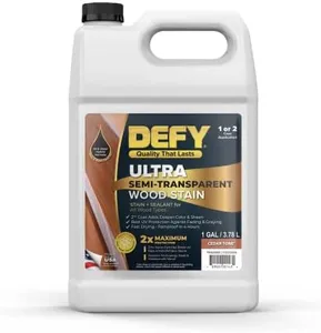 DEFY Ultra Semi-Transparent Outdoor Wood Stain and Sealer in One – Cedar Tone, 1 Gallon, Deck Stain and Sealer | Rich Color and Satin Sheen for All Wood Types