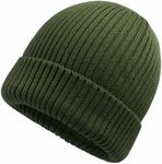 LiuSuper XXL Oversized Beanie Hat for Men and Women, Extra Large Warm Winter Cap for Big Heads, Lined & Stretchy, Army Green, One Size