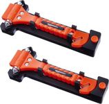 Amazon Basics Car Window Hammer & Emergency Seat Belt Cutter Tool, Pack of 2 | Tungsten | Car Accessories | for Emergency, Breaking Windows & Cutting Seat Belts | Orange