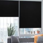 KCO Roller Shades for Windows Blackout Roller Shades Blinds, UV Protection Window Roller Blinds Room Darkening Shades for Bedroom, Kitchen and Living Room, 27" W x 72" L, Black