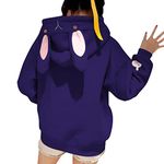 Cute Ear Hoodies Women Bunny Printed Long Sleeve Hoodie Sweatshirt Christmas Ladies Warm Hooded Pullover Tops Casual Autumn Tunic Tops fit Teenage Girl(Purple, S)