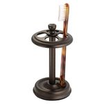 iDesign York Metal Toothbrush Holder Stand for Bathroom, Vanity Countertops in Master, Guest, and Kids' Bathrooms, 3.25" x 3.25" x 5.75", Bronze