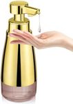 Blancel Automatic Soap Dispenser Touchless Stainless Steel Auto Liquid Hand Dish Soap Dispenser 3-Level Adjustable Hands Free Electric Gold Soap Dispenser Rechargeable for Kitchen Bathroom