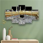 SAF paintings allah Paintings for Living Room | Painting for Wall Decoration | 3D Wall Art for Bedroom | Islamic Religious Wall Painting Set of 5 (127 x 76 cms) SANFBL32286