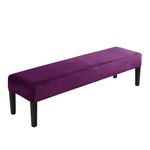 HOKIPO Velvet Stretchable Dining Bench Slipcover, Purple(Ar-4800-Pr)