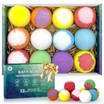 Bath Bombs Birthday Gift for Women & Men Set, 12 Pack Handmade Natural & Organic Bath Bomb with Shea Butter, Basket Set for Mothers Day Gifts for Mom, Spa Relaxing Teacher Appreciation Gifts for Wife