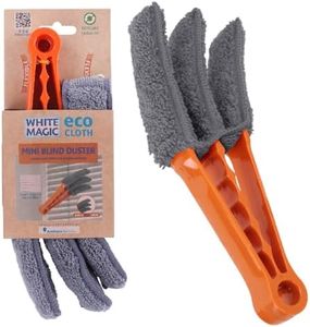 White Magic Eco Cloth Blind Duster – Dual-Action Dusting & Buffing for All Blinds, Scratch-Free Microfiber, Removable Machine-Washable Sleeve, Compact Design, Grips & Traps Dust Effortlessly