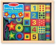 Melissa & Doug 3775 Deluxe Wooden Lacing Beads - Educational Activity with 27 Beads and 2 Laces