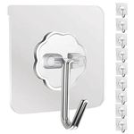 DDMY Adhesive Hooks 33lb(Max) Heavy Duty Self Adhesive Hooks Transparent Waterproof and Oilproof Wall Hooks for Kitchen Bathroom Shower Door Outdoor Home Improvement Utility Hook 10 Pack