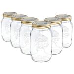 Bormioli Rocco Quattro Stagioni Mason Jars - Traditional Kitchen Food Canister with Screw Top Lid - 1.5 Litre - Pack of 6