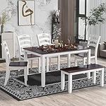 Merax Dining Table Sets, 6 Piece Wo