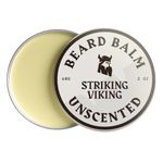 Striking Viking Unscented Beard Balm - 60 g, Pack of 1 - Softening Beard Balm for Men - Argan Oil Nourishment - Light Hold Styling & Shape