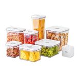 VAKUEN Premium Airtight Food Storage Containers Mega 8P/Set. 7pcs Container and Vacuum Sealer. Smart One-Click Seal Lid, Patented Double Silicone Lining, 100% Leak Proof, BPA-FREE