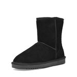 DREAM PAIRS Women's Mid Calf Winter Snow Boots,Size 9, Black,Shorty_New