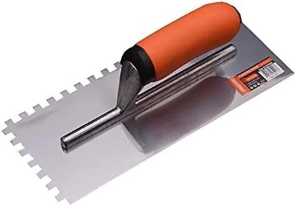 Edward Tools Squared Notch Tile and Flooring Trowel - 1/4” X 1/4” X 1/4” Pro Grade Stainless Steel Trowel - Ergonomic Rubber Grip Comfort Handle - Spread Evenly Thinset/Mastic - 11” x 4 3/4” Blade