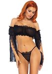 Leg Avenue Women's Mesh Bandeau-81605 Babydoll Lingerie, Black, O/S