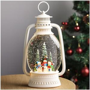 Christmas Snow Globe,Musical Snow Globe Lantern Glittering, Christmas Musical Snowing Globe Horse Lantern for Festival Décoration Battery Operated 12.6 Inch(Smowman)