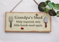 Craftworksdirect Grandpa's Shed wooden gift plaque with Cute wooden tools detail