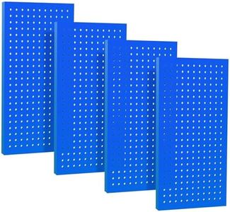 4 Pack Metal Pegboard Panels 24" x 12" Black Heavy Duty Steel Pegboard Wall Organizer, Garage Utility Tools Pegboard Storage System for Workbench, Shop, Shed Modular Peg Board Organizer Board Kit