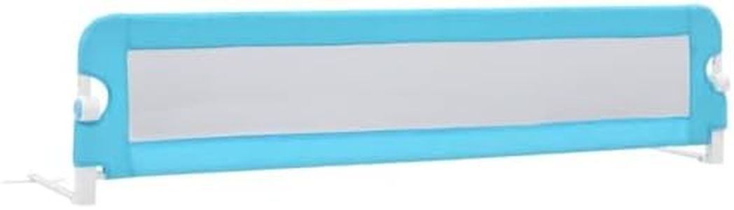vidaXL Barrière de Sécurité de Lit Enfant Rail de Lit Pliable Barrière de Protection Bébé Chambre à Coucher Bleu 180x42 cm Polyester