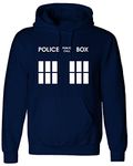 VALLEY Inspired Police Box DR Tardis WHO Public Call Box Hooded Top from £12.99 (Small) Navy