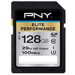 PNY Elite Performance 128 GB Class 10 UHS-1 U3 SDXC Flash Memory Card,P-SDX128U395-GE