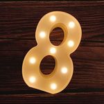 MUMUXI Marquee Light Up Letters | Large Light Up Numbers | Battery Powered and Bright with Every Letter of The Alphabet | for Wedding, Birthday, Party, Celebration, Christmas or Home Decoration (8)