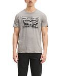 Levi's Men's 2-Horse Graphic Tee, Midtone Heather Grey, Medium