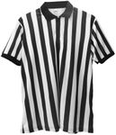 Mens Official Umpire Jersey Stripe Overturned Collar Ref Uniform Referee Shirt for Basketball Football Soccer