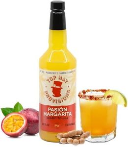 Top Hat Passion Fruit Margarita Drink Mix - Handcrafted with Passion Fruit, Organic Agave Nectar & Organic Lime Juice - Low Calorie - 32oz Bottle