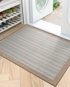 LUMI Premium Silk Blend Door Mat Indoor Entrance, Rubber Backing Doormat, Non Slip Absorbent Low-Profile Rugs for Entryway, Captures Dirt Patio Entrance Mat, 32''x48'', Beige