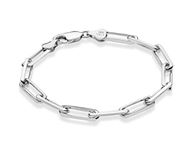 Miabella Solid 925 Sterling Silver Italian 5mm Paperclip Link Chain Bracelet for Women Men, Made in Italy, Length 8 Inches (average men's length), Sterling Silver , no gemstone