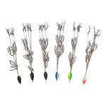 Elprico Umbrella Fishing Rigs, 6 Pcs Steel Umbrella Blade Bait, 3D Simulation Fish Eye 8 Sequin Crappie Fishing Rig for Fishing Bass Bait Lure