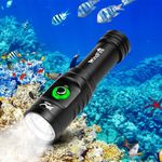 WINDFIRE 5000 Lumen Dive Light Scuba Diving Flashlight Dive Torch Rechargeable, 3 Modes Underwater Light Waterproof Flashlight, Safety Dive Lights with Battery and Charger for Night Diving