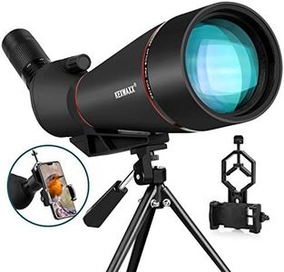 Spotting Scopes per Birdwatching 100mm & 25-75X con treppiede Adattatore Telefono Impermeabile Antiurto Fogproof BAK4 FMC Telescopio Monoculare Nero