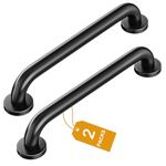 FANHAO 2 Pack Shower Grab Rails, 16 Inch Stainless Steel Bathroom Grab Bar Handicap Bars, Heavy Duty Shower Handle Bath Handle, Safety Bars for Seniors, Elderly or Handicapped (Matte Black)