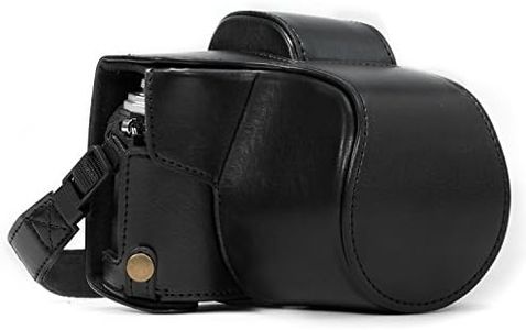 MegaGear MG993 Olympus OM-D E-M10 Mark II, E-M10 (14-42mm) Ever Ready - Étui de Protection en Cuir avec Bandoulière - Noir