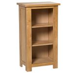 Hallowood Furniture Waverly Oak Small Bookcase in Light Oak, 3 Shelf Storage Bookshelf, Solid Wooden Storage Unit, Low Book Shelf, Shelving Unit for Home & Office