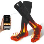 Heated Socks with App Control for Men Women, SAVIOR HEAT Electric Rechargeable Battery Heating Socks Washable Foot Warmer for Winter Skiing Hunting Fishing Hiking (Small)