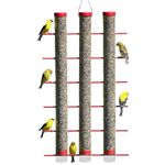 Songbird Essentials SE324 Three Tube Feeder, Red