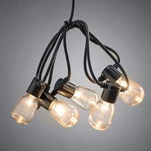 Konstsmide LED Festoon Lights / Outdoor Lights Pigmy Style Shape Bulbs / Outside (IP44) / 20 Clear Bulbs / 40 Warm White Diodes / Black Cable Garden String Lights