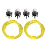 HIPA (Pack of 4) Primer Bulb + Fuel Line for Husky Trimmer Weedeater 123L 225 232L 227L 240L 322L 323 325 326 Chainsaw 235 236 240 340 345 350 353 440 445 450 460 125B 125BVX 125BVX