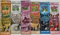 Juicy Jays Hemp Wraps 6 Pack (12 wraps total) Pure Hemp Non-Tobacco (Pineapple, Coconut, Gelato, Papaya, Blackberry, Strawberry Sherbet)