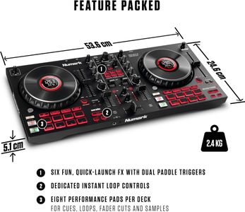 Numark Mixtrack Platinum FX DJ Controller – 4-Deck USB MIDI